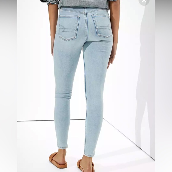 American Eagle Super Hi-Rise Jeggings 00 Regular Light Wash - Picture 3 of 16